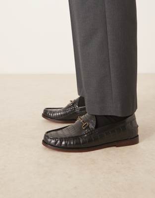 Asos Design Penny Loafers In Animal Print