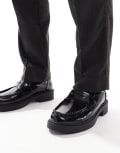 [ASOS DESIGN] ASOS DESIGN penny loafers in black patent 43 BLACK