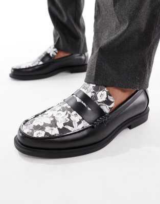 Asos Design Penny Loafers In Black
