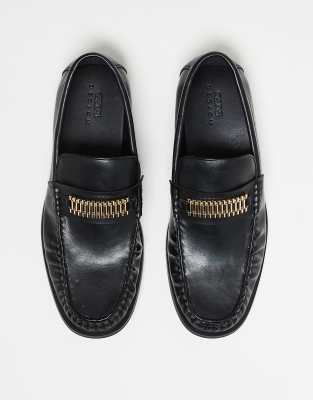 ASOS DESIGN loafers in tan faux leather with snaffle detail