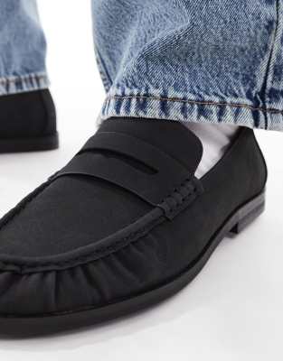 Asos Design Penny Loafers In Black