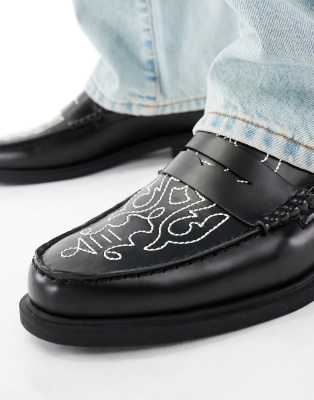 Asos Design Penny Loafers In Black