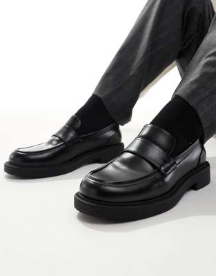 Asos Design Penny Loafers In Black