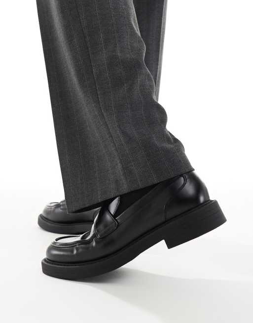 ASOS DESIGN penny loafers in black