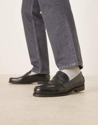 Asos Design Penny Loafers In Black