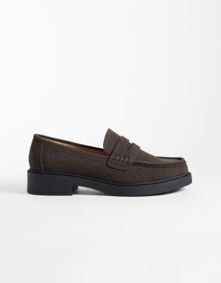 Asos Design Penny Loafers In Brown