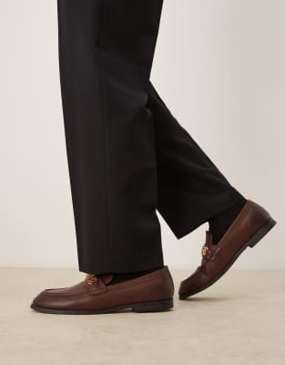 Walk London Brooklyn Penny loafers in brown leather