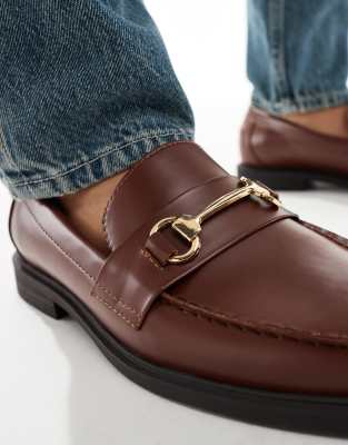 Asos Design Penny Loafers In Brown