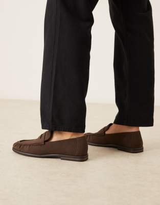 Asos Design Penny Loafers In Brown
