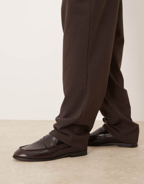 ASOS DESIGN penny loafers in brown - view 1
