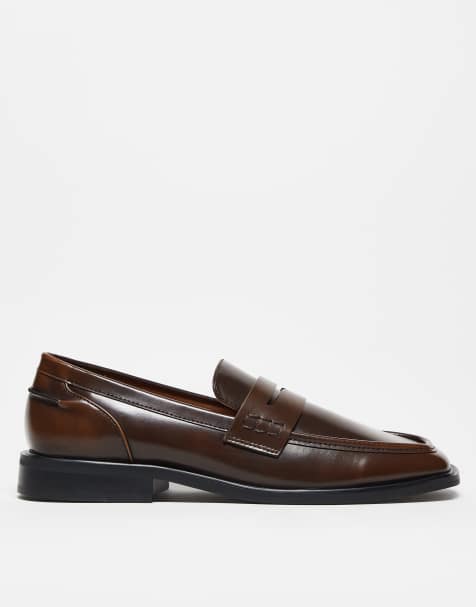 ASOS DESIGN penny loafers in brown - view 1
