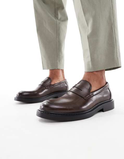 ASOS DESIGN penny loafers in brown - view 1
