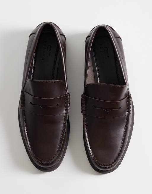 ASOS DESIGN penny loafers in brown, 2 of 4