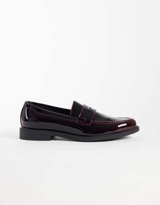 Asos Design Penny Loafers In Black