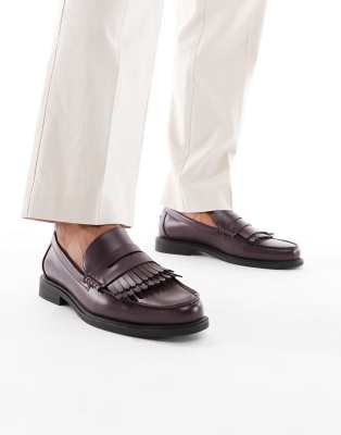 Asos Design Penny Loafers In Brown