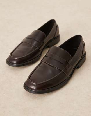 Asos Design Penny Loafers In Brown