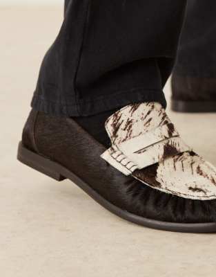 Asos Design Penny Loafers In Multi