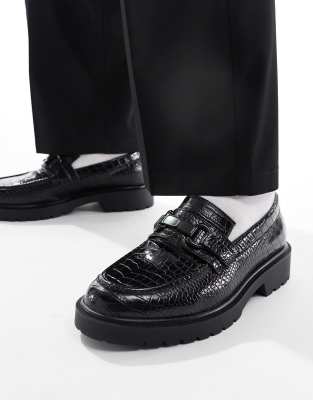 Asos Design Loafers In Burgundy Leather With Tassel-red In Black