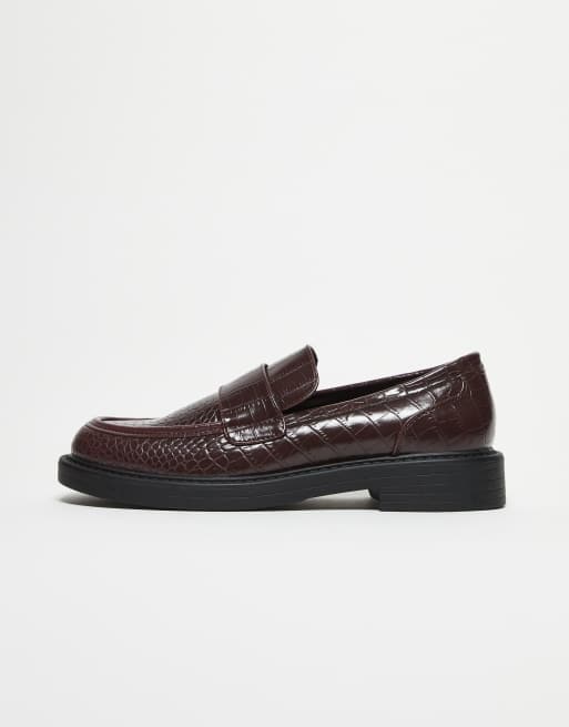 ASOS DESIGN penny loafers in faux croc
