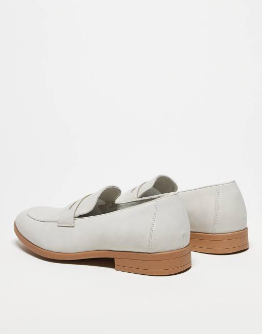 ASOS DESIGN penny loafers in light gray, 4 of 4