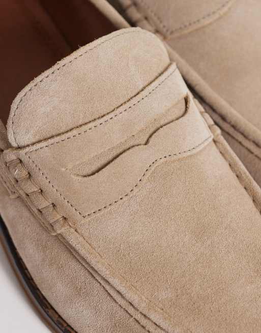 ASOS DESIGN penny loafers in stone suede, 4 of 4