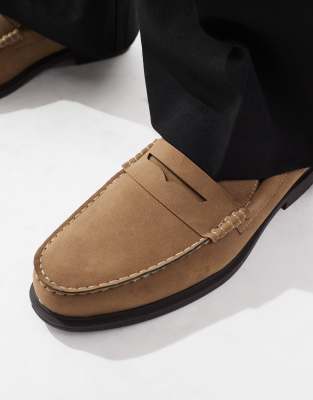 Asos Design Penny Loafers In Neutral