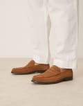 [ASOS DESIGN] ASOS DESIGN penny loafers in tan suede-Brown 43 TAN