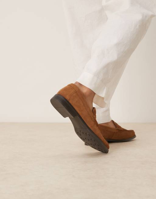 ASOS DESIGN penny loafers in tan suede, 4 of 4