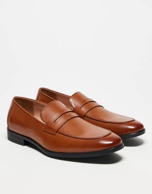 Asos Design Penny Loafers In Brown
