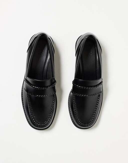 ASOS DESIGN - Penny loafers met geweven detail in zwart, 3 van 3
