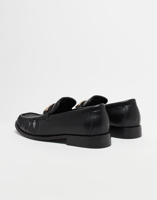 ASOS DESIGN - Penny loafers met goudkleurige hardware in zwart, 4 van 5