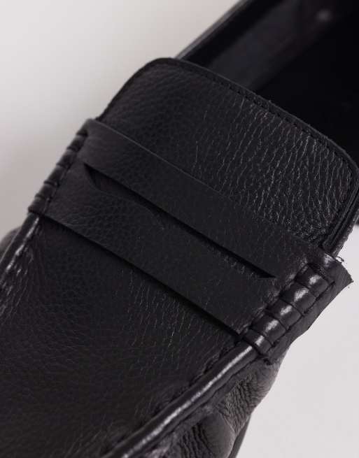 ASOS DESIGN - Penny loafers met rimpeleffect in zwart leer, 2 van 4