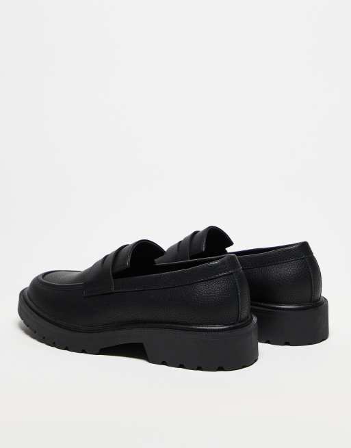 ASOS DESIGN penny loafers in black 
