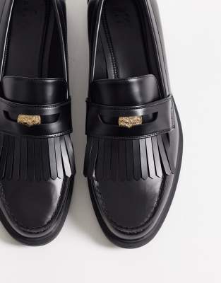  penny loafers with fringe and coin detail 