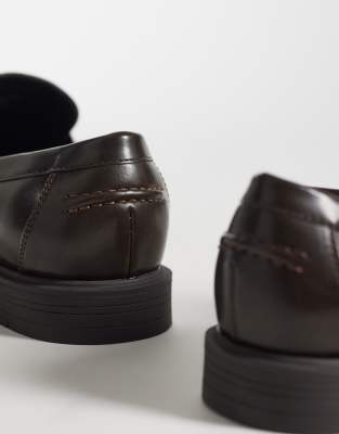 ASOS DESIGN penny loafers with fringe and coin detail in  display picture 2