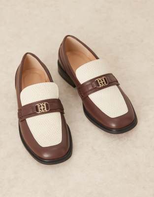 Asos Design Penny Loafers With Square Toes In Brown