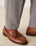[ASOS DESIGN] ASOS DESIGN penny loafers with tassel-Brown 43 TAN