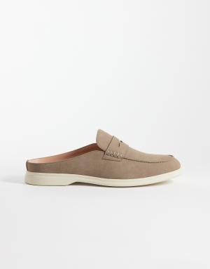 ASOS DESIGN penny mule in taupe