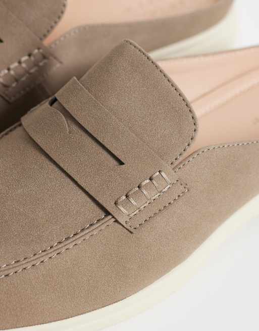 ASOS DESIGN penny mules in taupe, 3 of 4