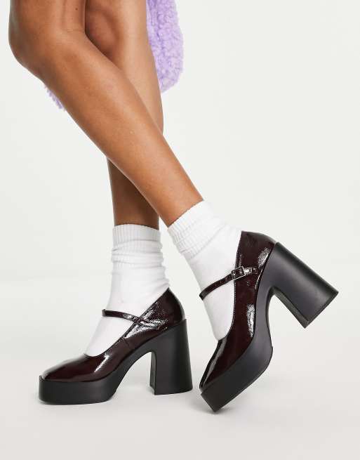 ASOS Design Penny Platform Mary Jane Heeled Shoes