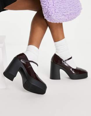 burgundy platform shoes