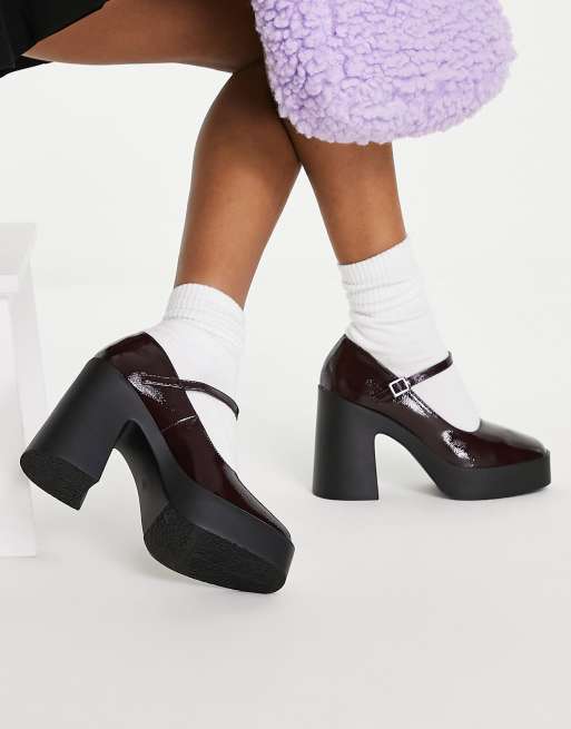 ASOS Design Penny Platform Mary Jane Heeled Shoes