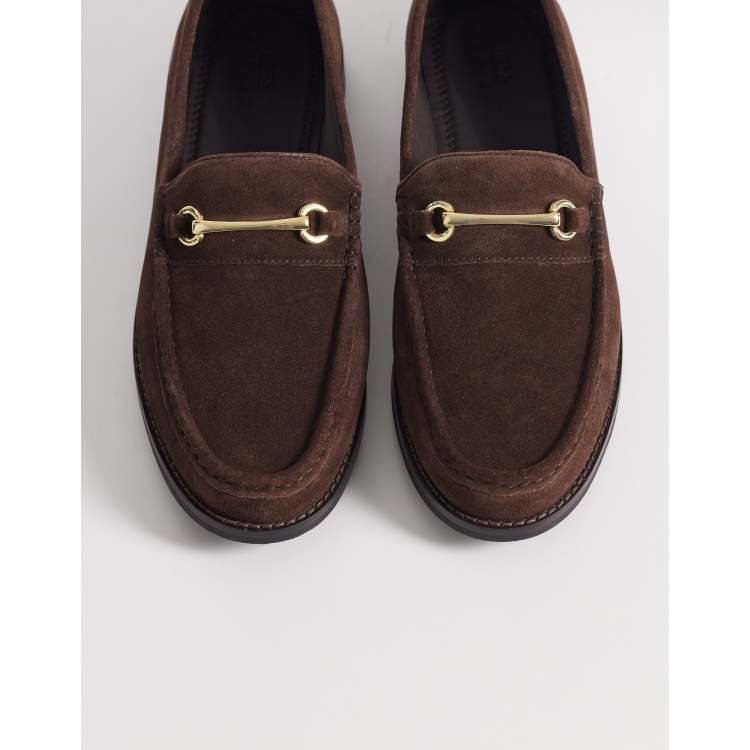  design loafer in brown weave with snaffle. NWT ASOS DESIGN loafers with weave detail in tan leather with  main image 2