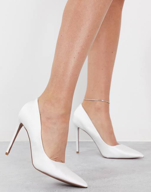 ASOS DESIGN Penza Escarpins a talon haut et bout pointu Blanc