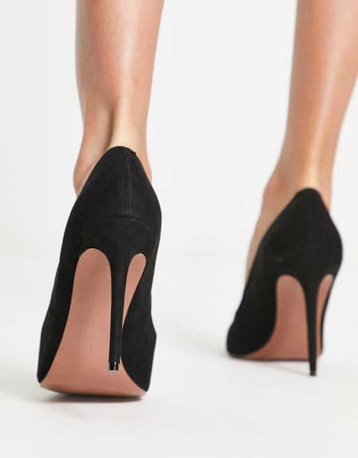 Asos black court on sale shoes