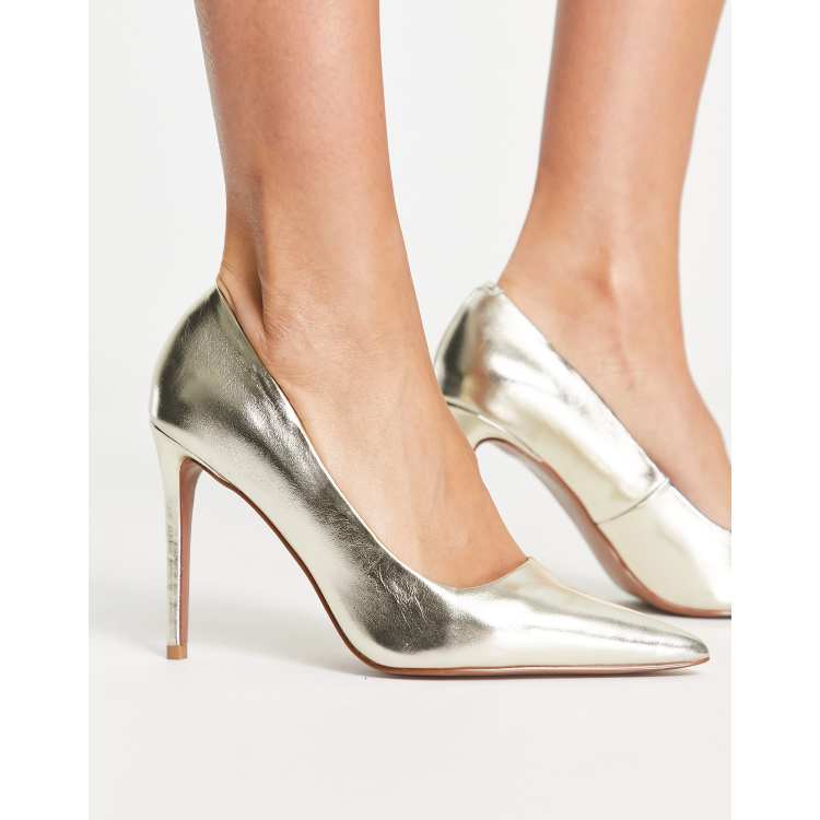 New look clearance gold court shoes