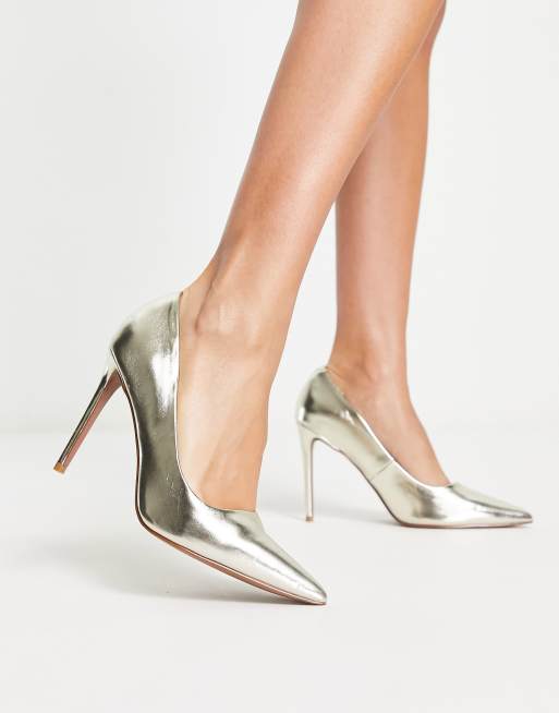 Asos gold high heels sale