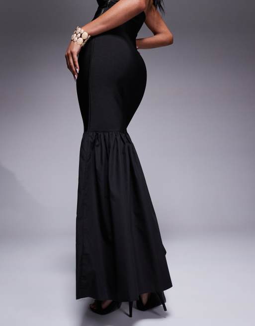 ASOS DESIGN peplum bandage maxi skirt in black - part of a set, 4 of 5