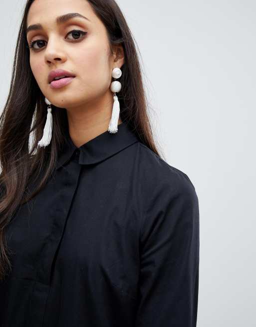 Asos design peplum store mini shirt dress