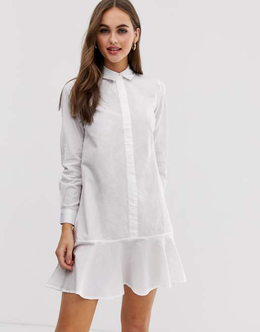 Asos design peplum mini sales shirt dress